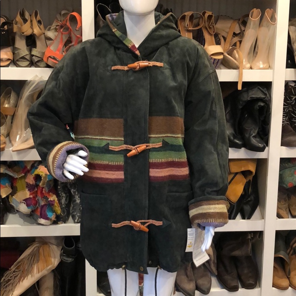Braetan Suede & Horse Blanket Coat💋NWT